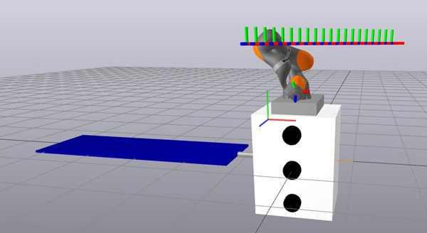 Robotic arm moves to follow predefined trajectory 