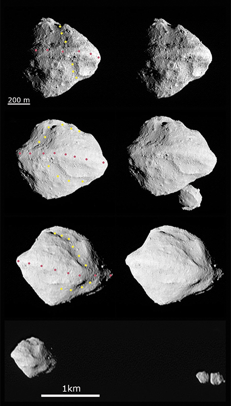 side view of Dinkinesh and its satellite Selam a few minutes after closest approach by Lucy