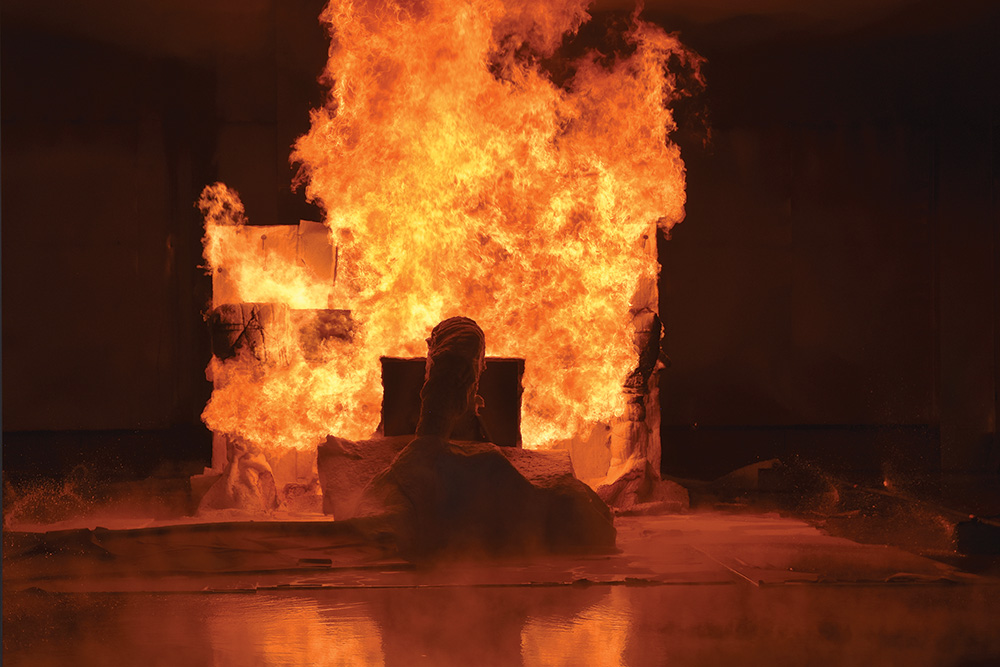 Test fire in SwRI jet fire test facility