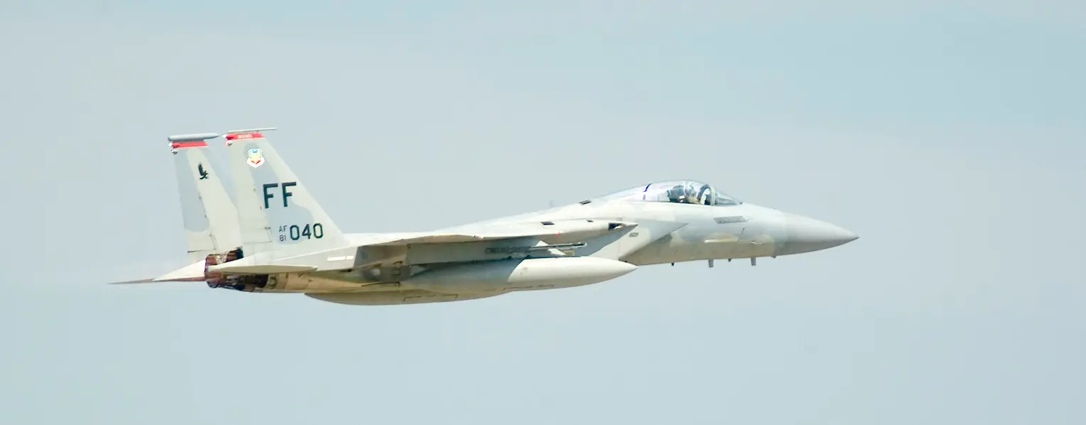 f15 eagle jet fighter in flight 