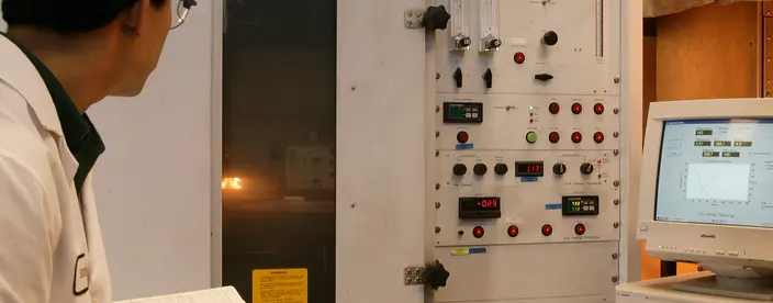 SwRI performs the ISO 5659 test to determine industry compliance to fire risk and hazard criteria of accumulated products of combustion (smoke density, off-gassing and toxicity elements).