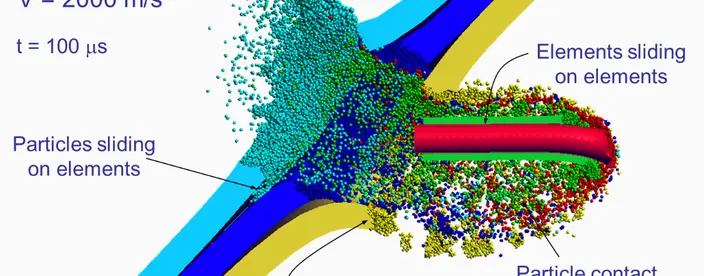 EPIC computation of a sheathed projectile impacting three metal plates at 2000 m/s