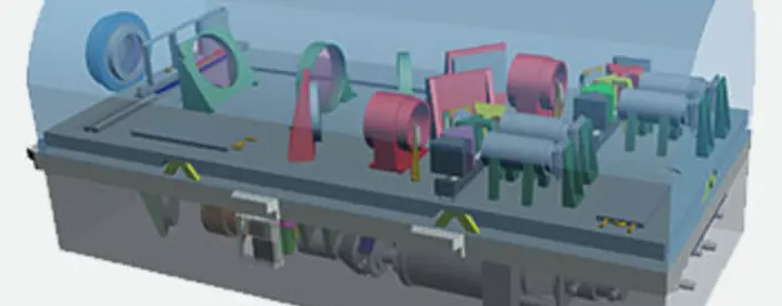 OCTOCAM, an astronomical workhorse housing eight detectors within the refrigerator-sized instrument