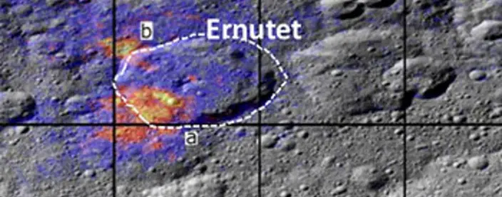 region around the Ernutet crater where organic concentrations have been discovered 