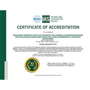 ISO/IEC 17025 certificate of accreditation