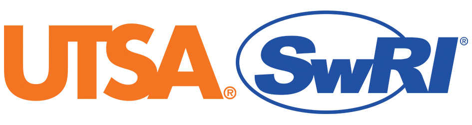 UTSA logo (left), SwRI logo (right)