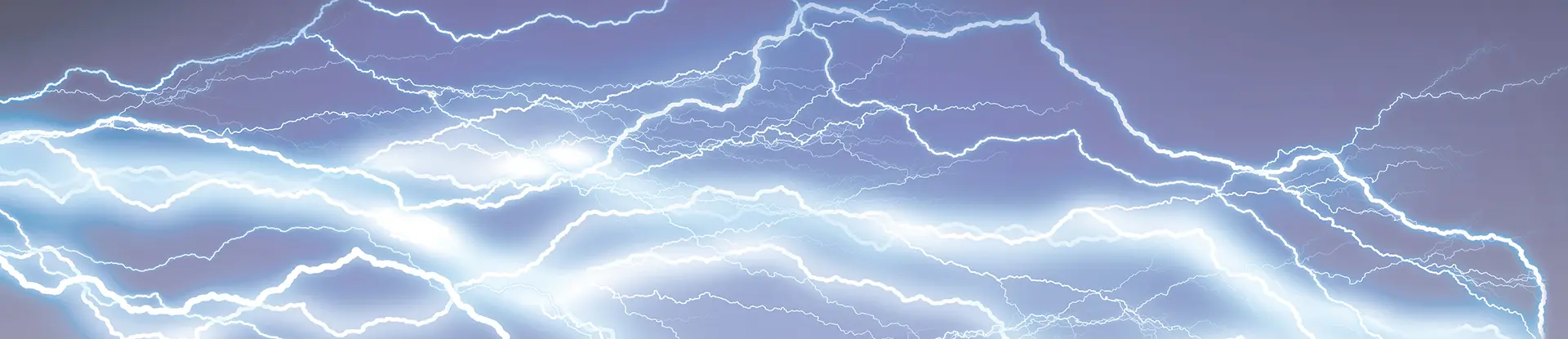 Artist rendition of blue gray sky with with multiple paths of lightning