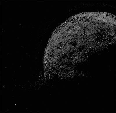 black and white image of Bennu