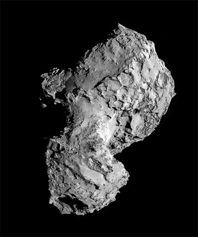 black and white image of comet