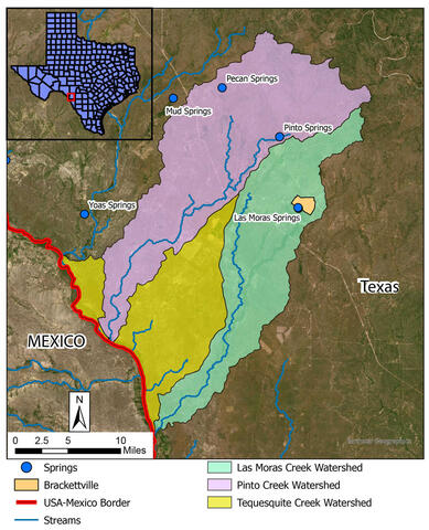 Las Moras Creek map