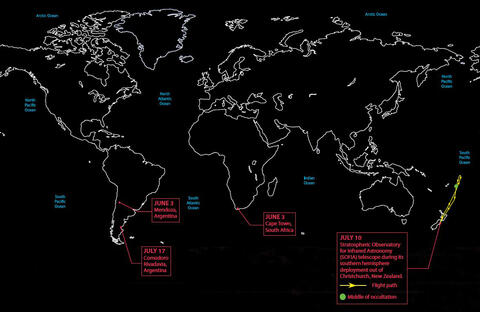 Map of observation sites