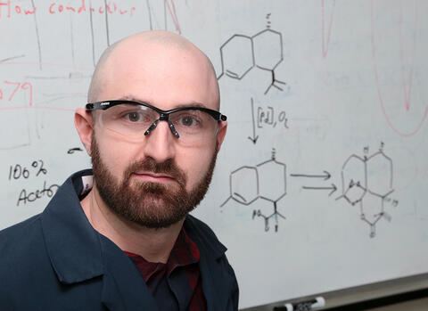 Dr. Shawn Blumberg works on a new formulation to treat malaria