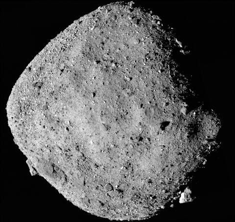 Mosaic image of the asteroid Bennu 