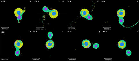 Advanced computer model of Pluto and Charon impact formation near the edge of the solar system