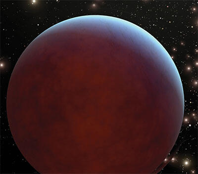 A red planet in space