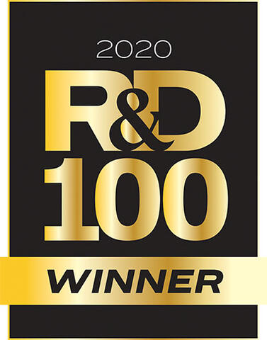 Black and gold R&D100 award logo