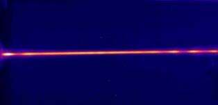 Thermal profile of an un-cooled optical fiber while being tested with 100W of CO2 laser light