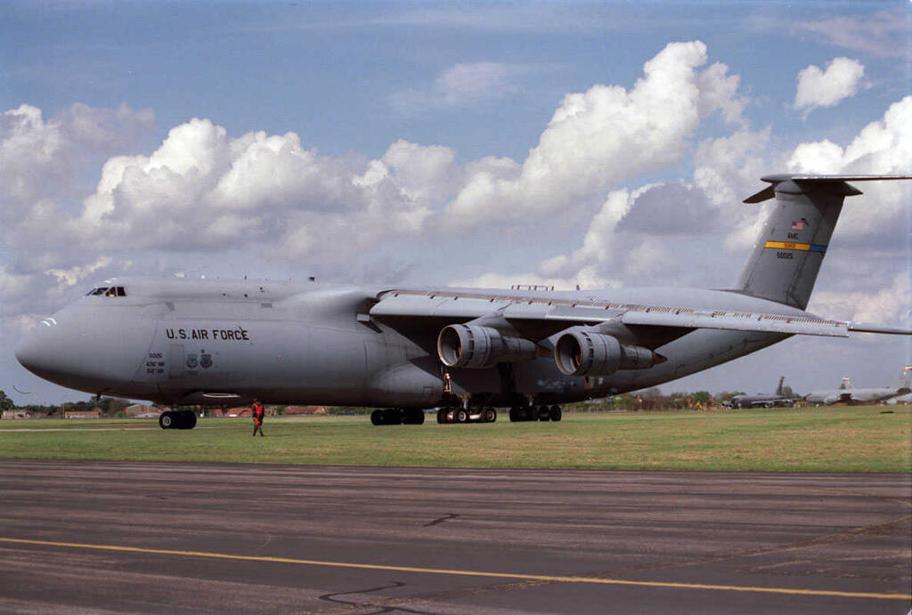 US Air Force aircraft on a runway