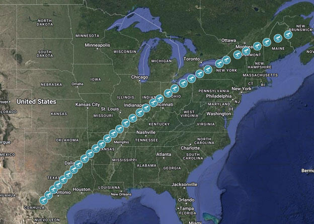 Eclipse path in April 2024