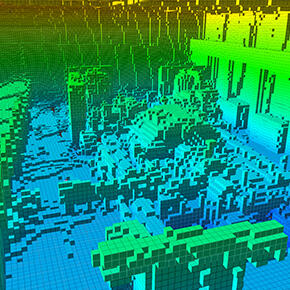 computer-generated topography map using drone footage