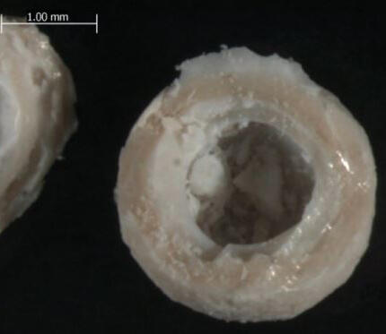 Micrograph of phase change capsules